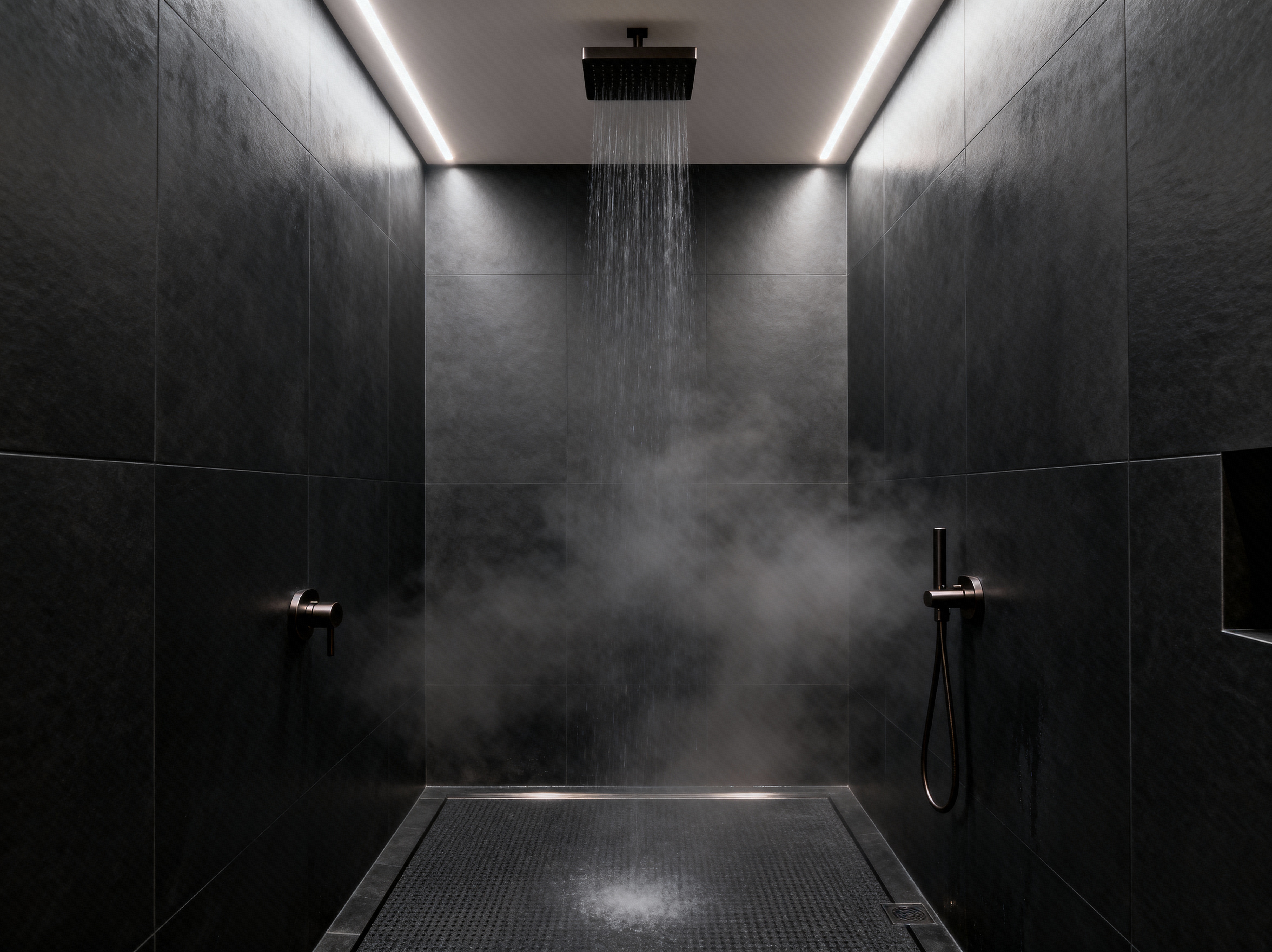 Contemporary Dark Grey Spa Shower